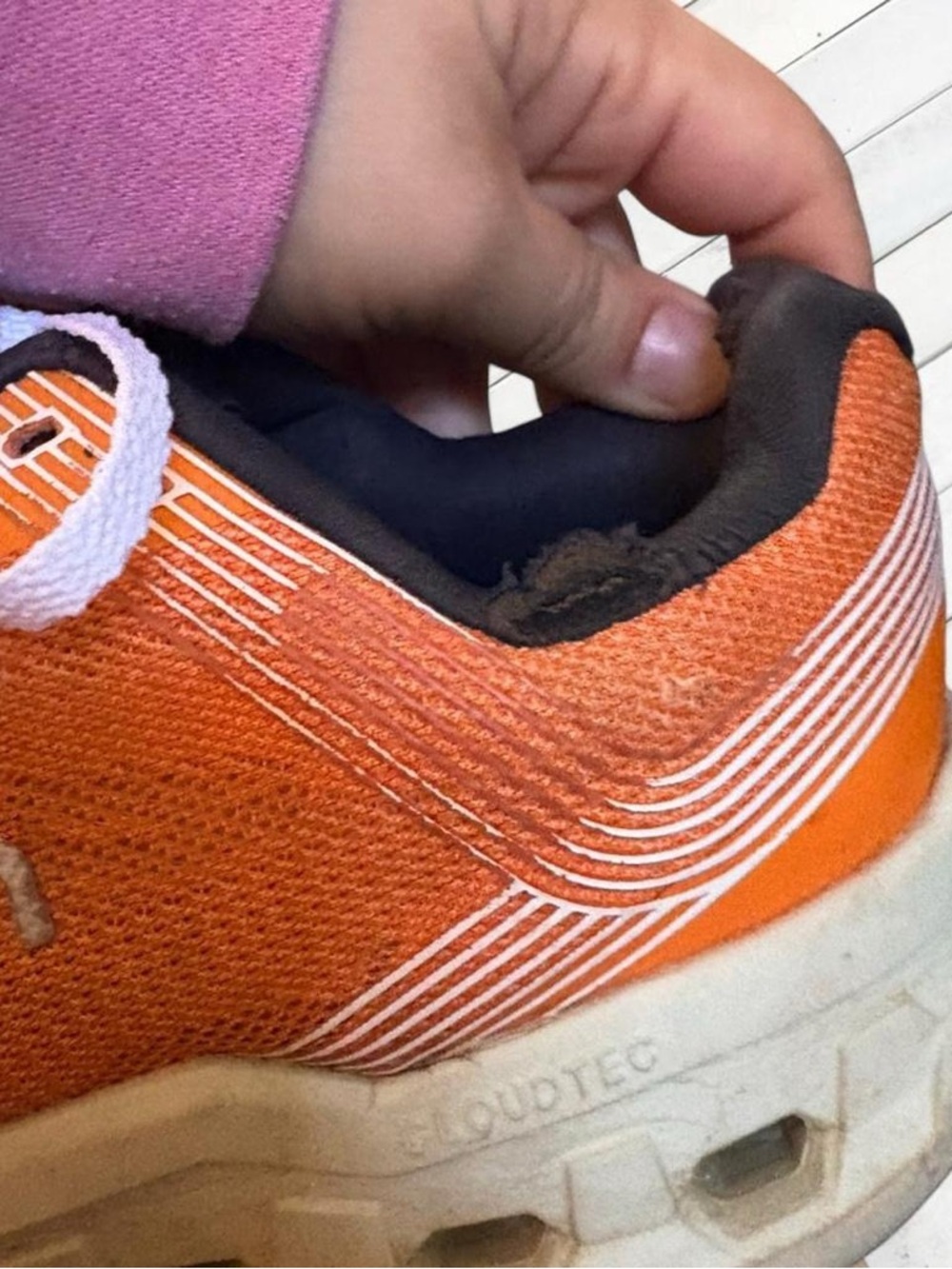 On Running Men's Orange Cloudtec Cushioning Running Shoes - Picture 3 of 7